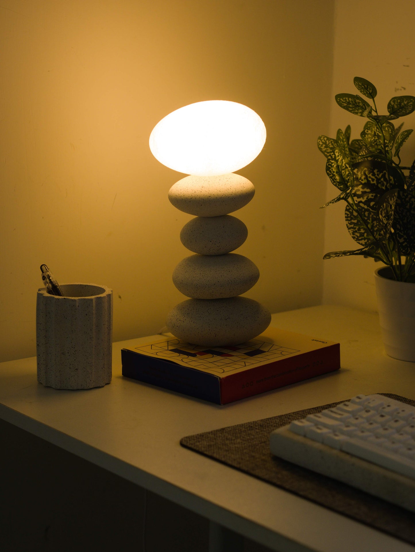 Balance Lamp- White Granite