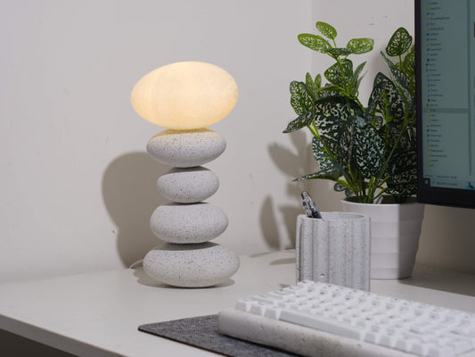 Balance Lamp- White Granite