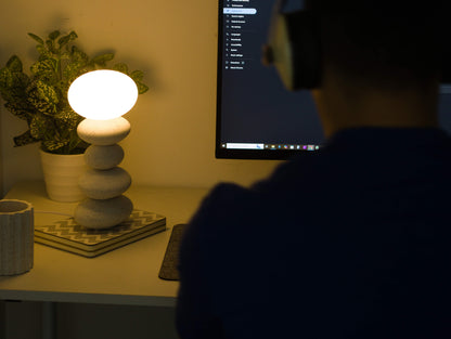 Balance Lamp- White Granite