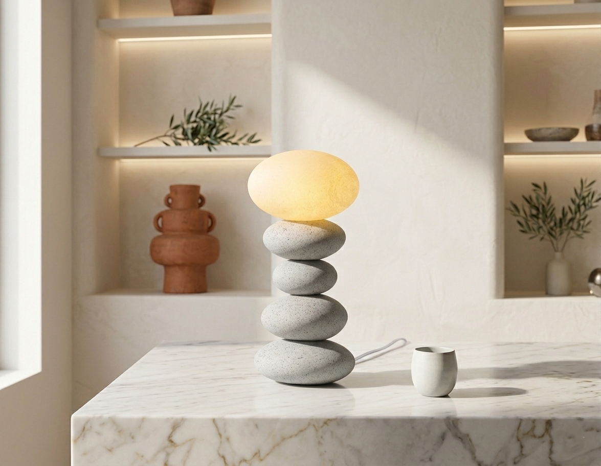 Balance Lamp- White Granite
