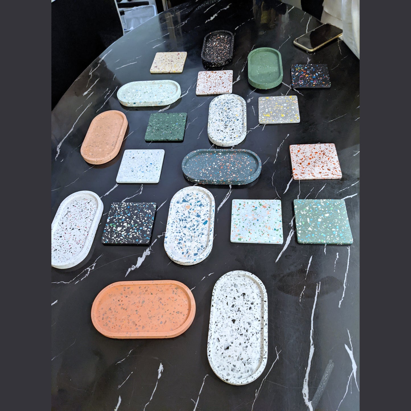 Terrazzo Coaster and Jewelry Tray (prices in USD)