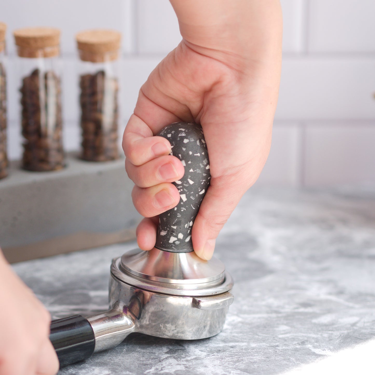 Espresso Tamper- Black Terrazzo