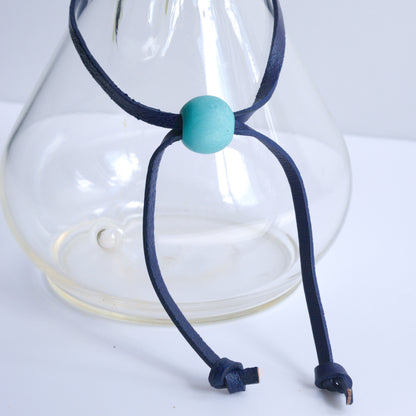 Leather tie and bead for Collar for Chemex